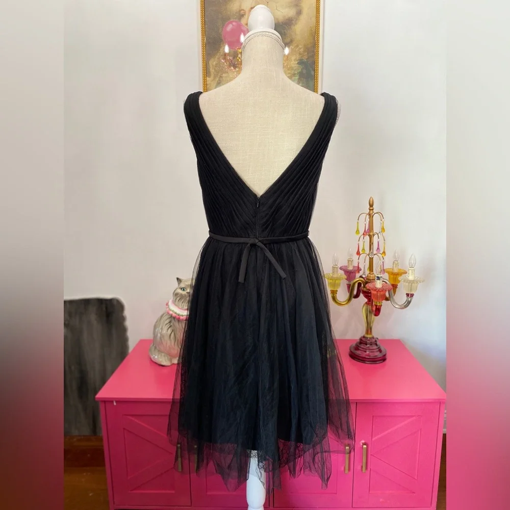 ❌SOLD❌WHITE BY VERA WANG CHIFFON TULLE LACE DRESS SIZE 6 FORMAL GOWN BRIDESMAID - Picture 7 of 8